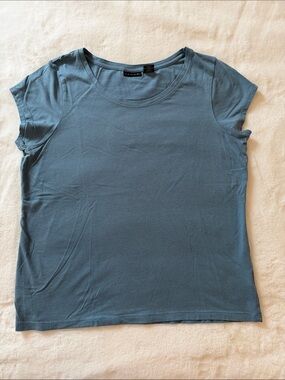 Tahari Short Sleeve Crewneck Modal Tee in Slate Blue